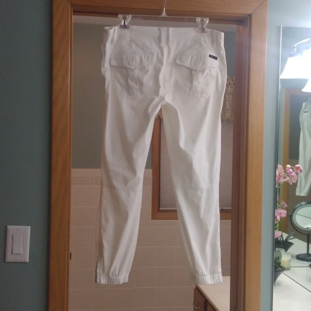 SANCTUARY REBEL WHITE CROP STRETCH CARGO PANTS SIZE 28
